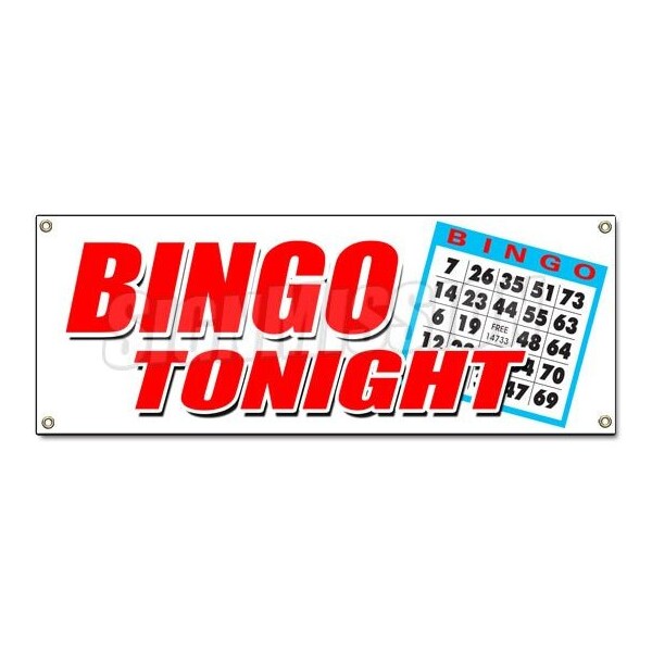 BINGO TONIGHT BANNER SIGN public welcome free cards cash play win
